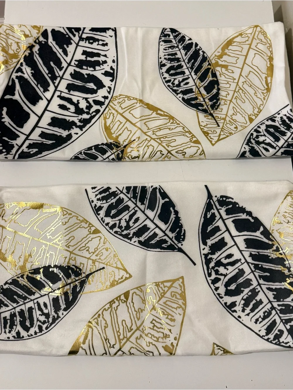 Gold and Black Leaf Print Cushion Cover - Luxury Accent